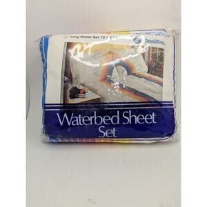 Vintage NOS Rainbow Pride King Size Waterbed Sheets King Size 72x84 Eastern